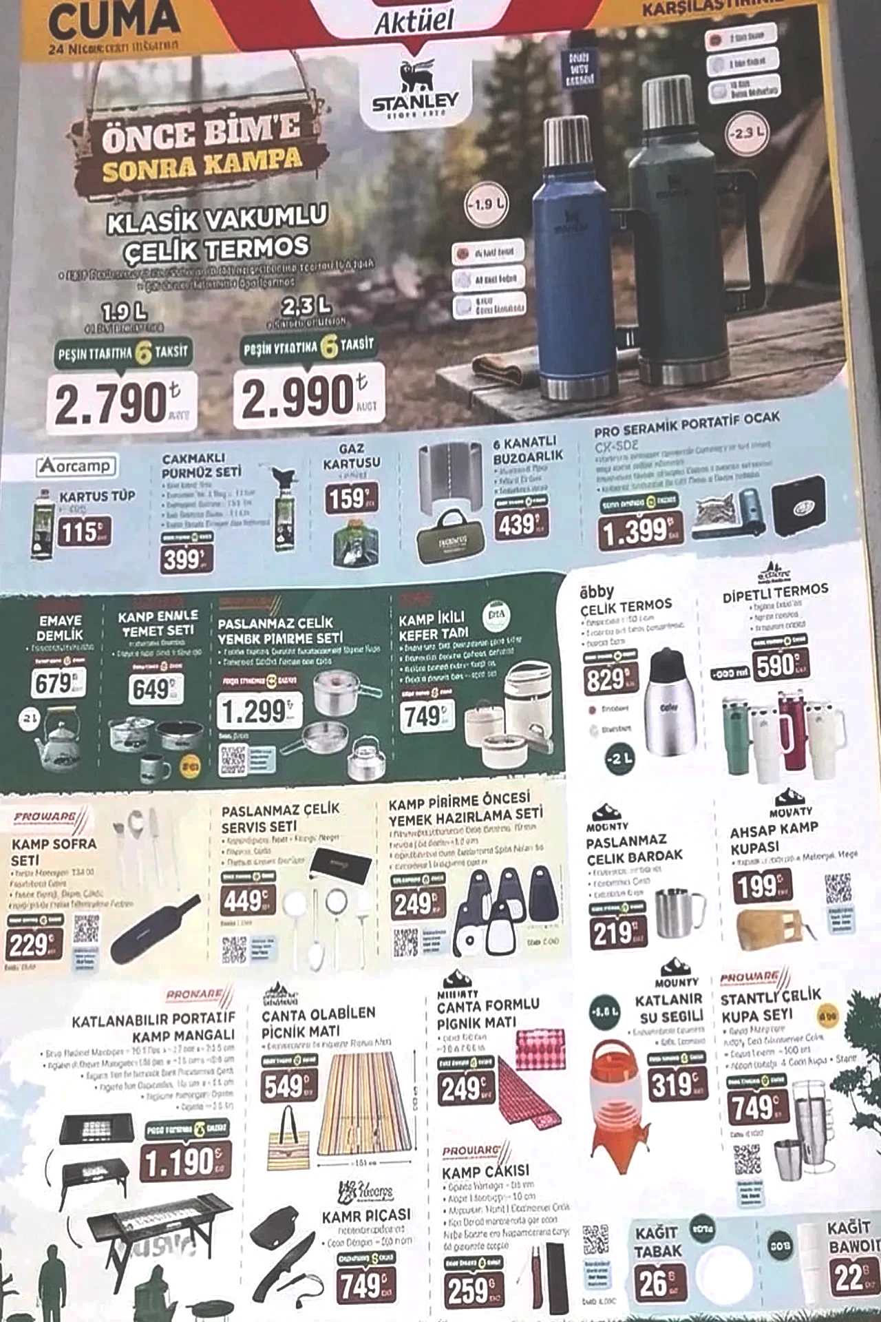 BİM Aktüel Kataloğu 17-24 Nisan 2026! Çadır çeşitleri, kamp sandalyesi, termos, televizyon ve klima geliyor