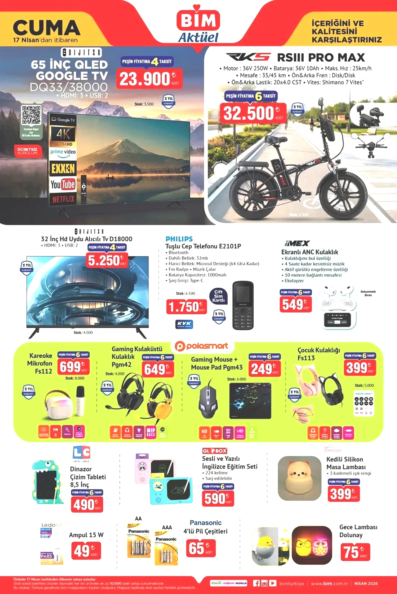 BİM Aktüel Kataloğu 17-24 Nisan 2026! Çadır çeşitleri, kamp sandalyesi, termos, televizyon ve klima geliyor