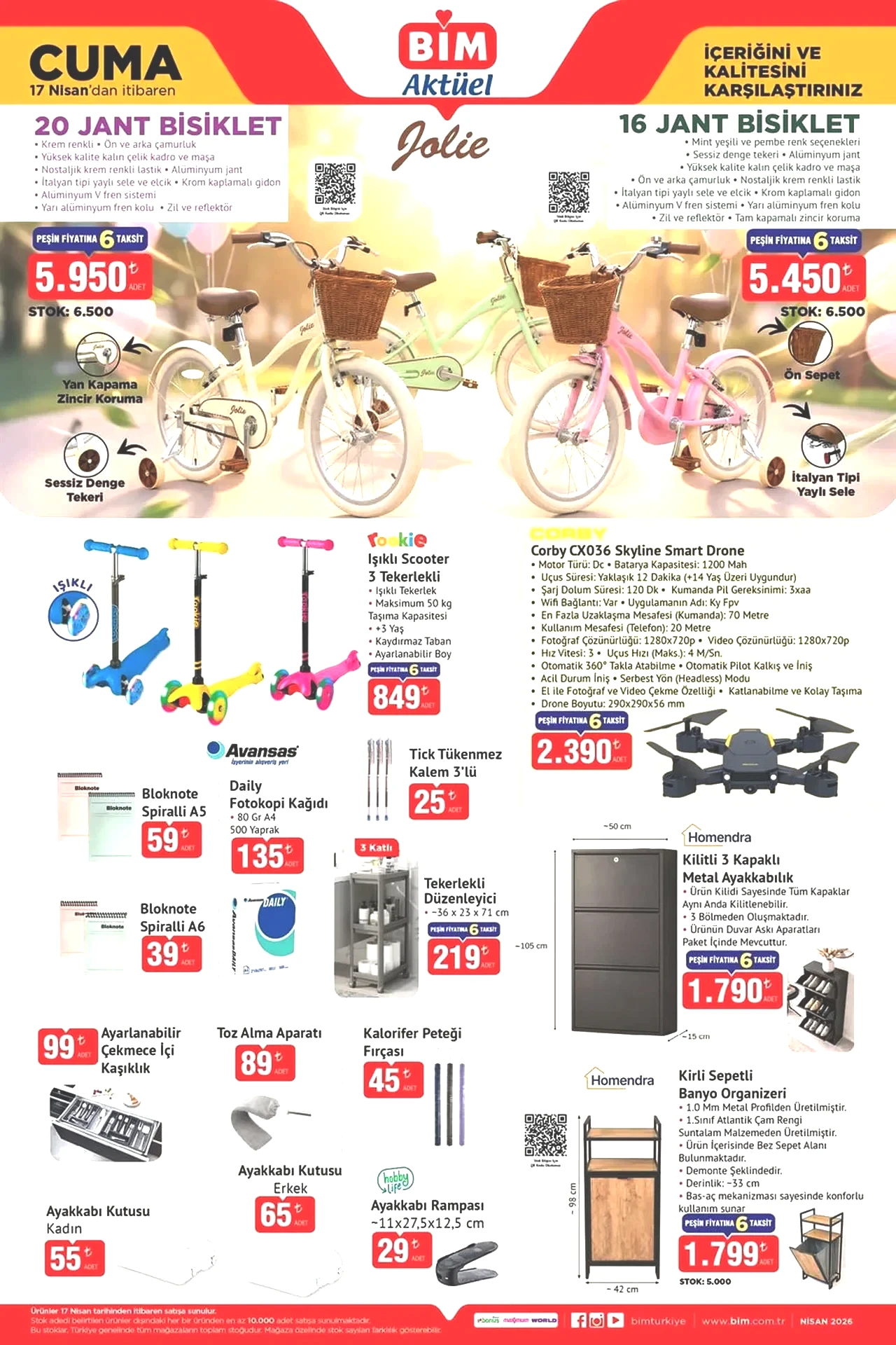 BİM Aktüel Kataloğu 17-24 Nisan 2026! Çadır çeşitleri, kamp sandalyesi, termos, televizyon ve klima geliyor