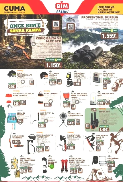 YENİ AFİŞ BİM AKTÜEL KATALOG 24 NİSAN CUMA: Yepyeni ürünler Cuma günü satışa çıkıyor BİM aktüel katalog afişi ürünleri Portatif klima, 6 kişilik çadır, kamp malzemeleri, Stanley termos, katlanabilir kamp masası...