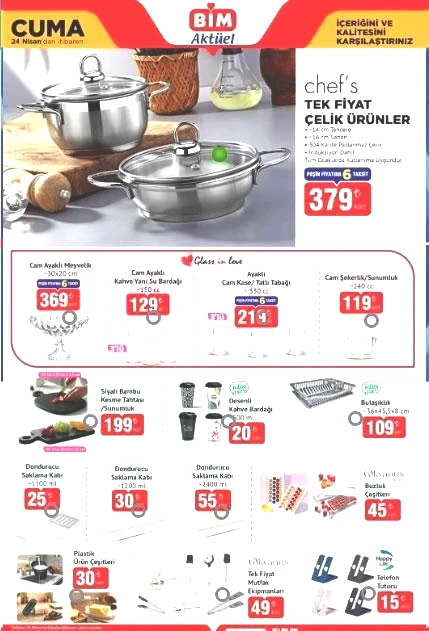 YENİ AFİŞ BİM AKTÜEL KATALOG 24 NİSAN CUMA: Yepyeni ürünler Cuma günü satışa çıkıyor BİM aktüel katalog afişi ürünleri Portatif klima, 6 kişilik çadır, kamp malzemeleri, Stanley termos, katlanabilir kamp masası...