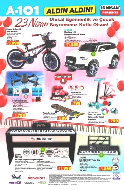 BUGÜN RAFLARDA SATIŞTA A101 AKTÜEL KATALOG: 16 Nisan Perşembe A101 Hangi ürünler indirimde A101 Afiş | Elektrikli düdüklü tencere, Akıllı mutfak robotu, Yüksek basınçlı yıkama makinesi, Piyano...