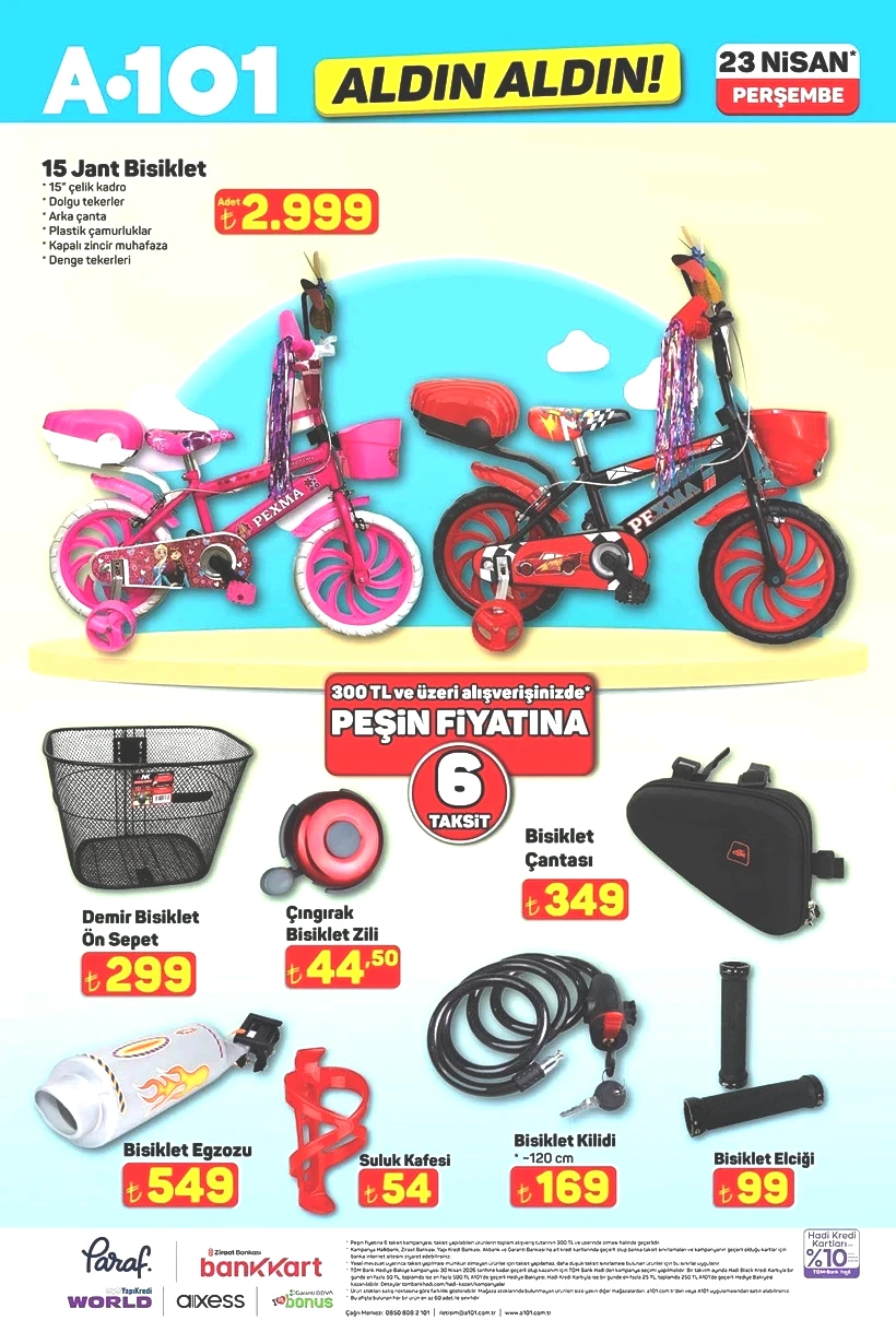 A101 23 Nisan Perşembe Kataloğu 2026 Rengarenk Bisikletler Geliyor - Resim : 4